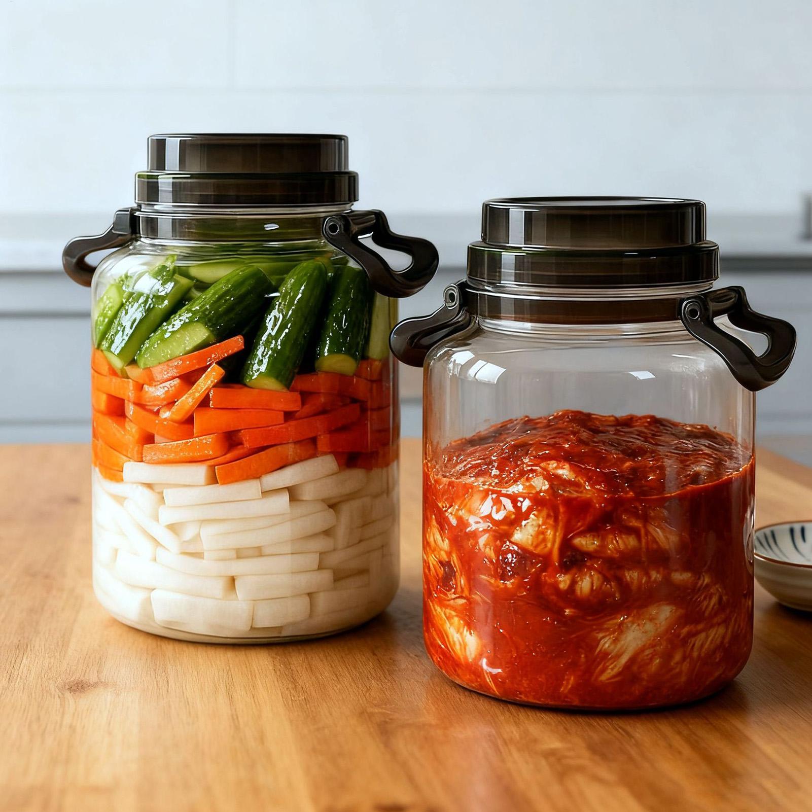 Food Storage Lidl - 5L Round Pickle Jars With Lids