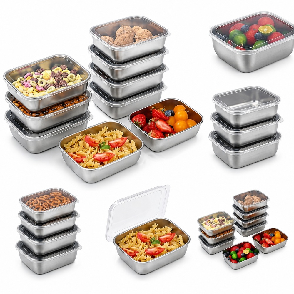 Stainless Lunch Box - 6PCS Stainless Steel Food Storage Containers