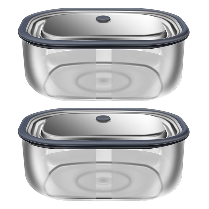 Food Storage Quart - High Borosilicate Glass Rectangle Lunch Box