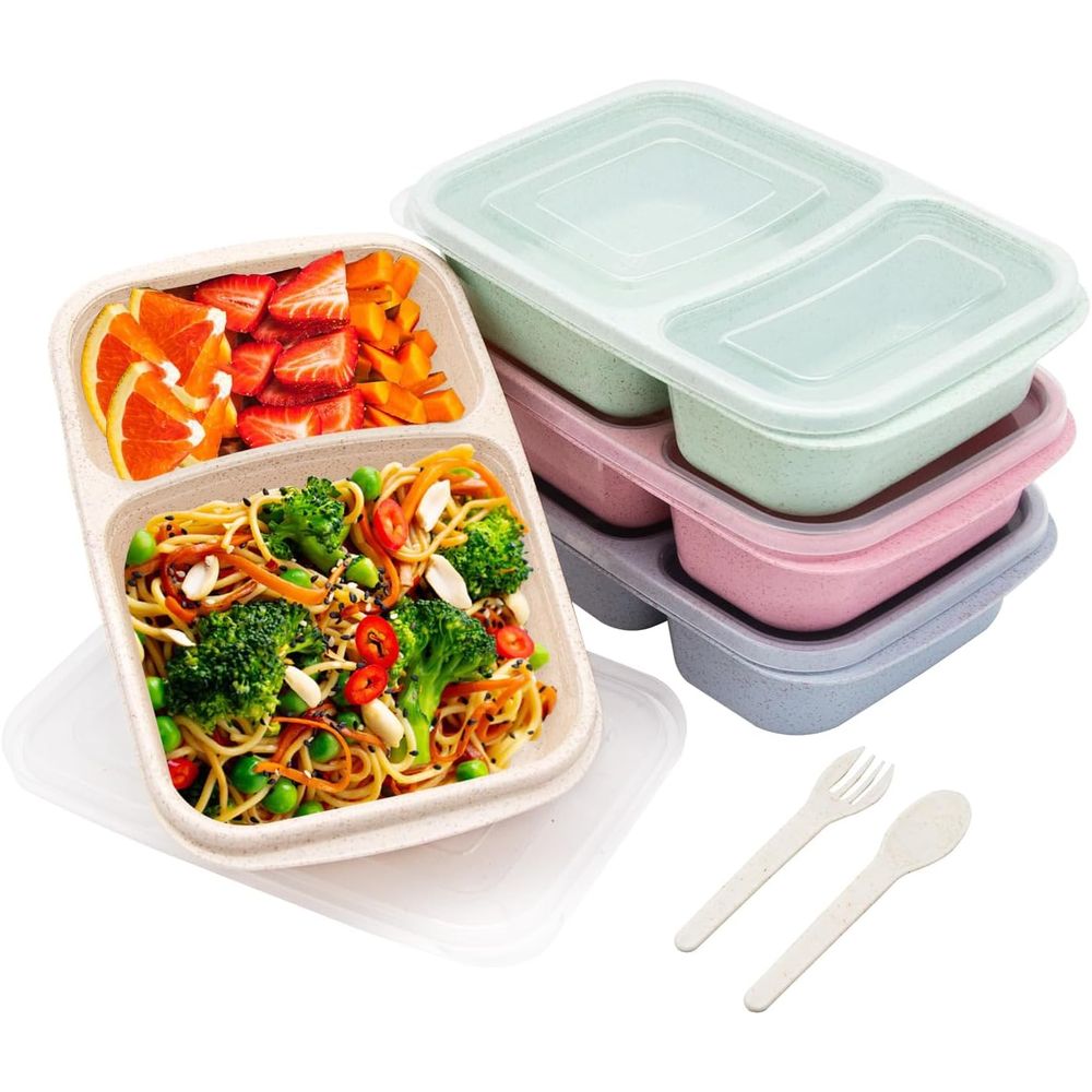 4 Pack Bento Lunch Box, 2 Comp - đánh giá và giá Storage Food Prep