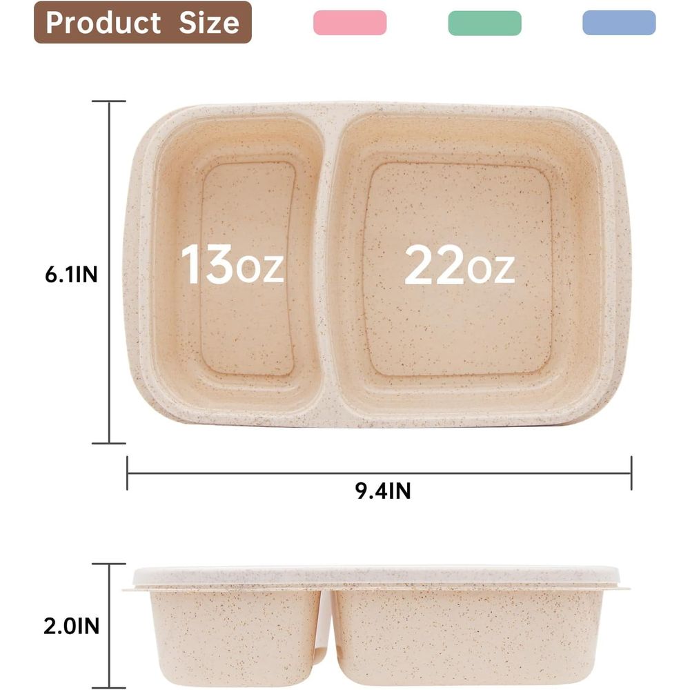 4 Pack Bento Lunch Box, 2 Comp - đánh giá và giá Storage Food Prep
