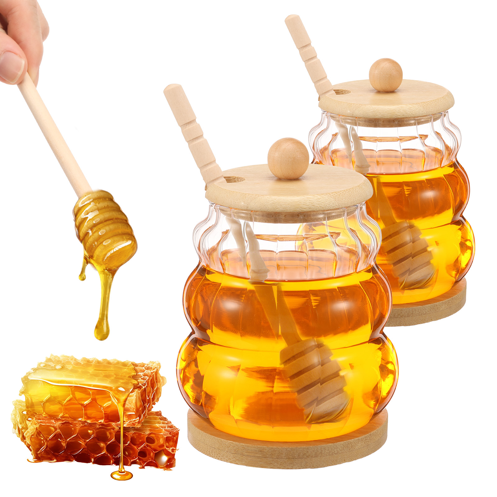 2Pcs Glass Honey Jar with Dipp - đánh giá và giá Food Storage Lidl