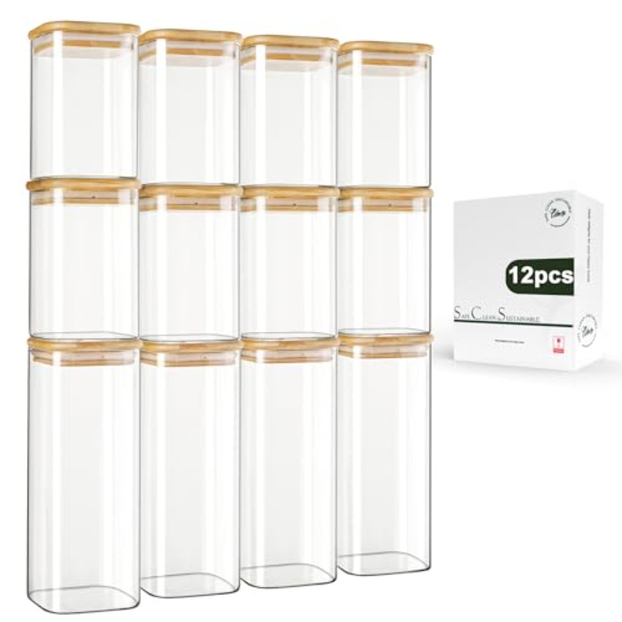 12-Pack Square Glass Storage J - đánh giá và giá Food Storage Lid
