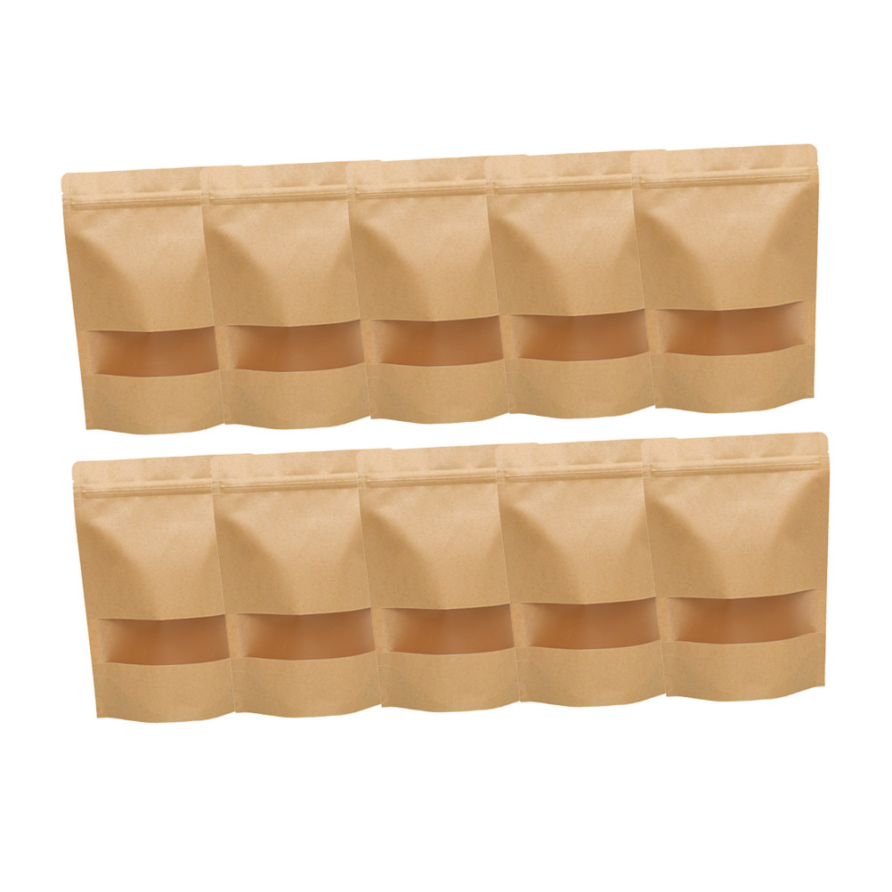 50Pcs Standing Kraft Paper Zip - đánh giá và giá Food Storage And
