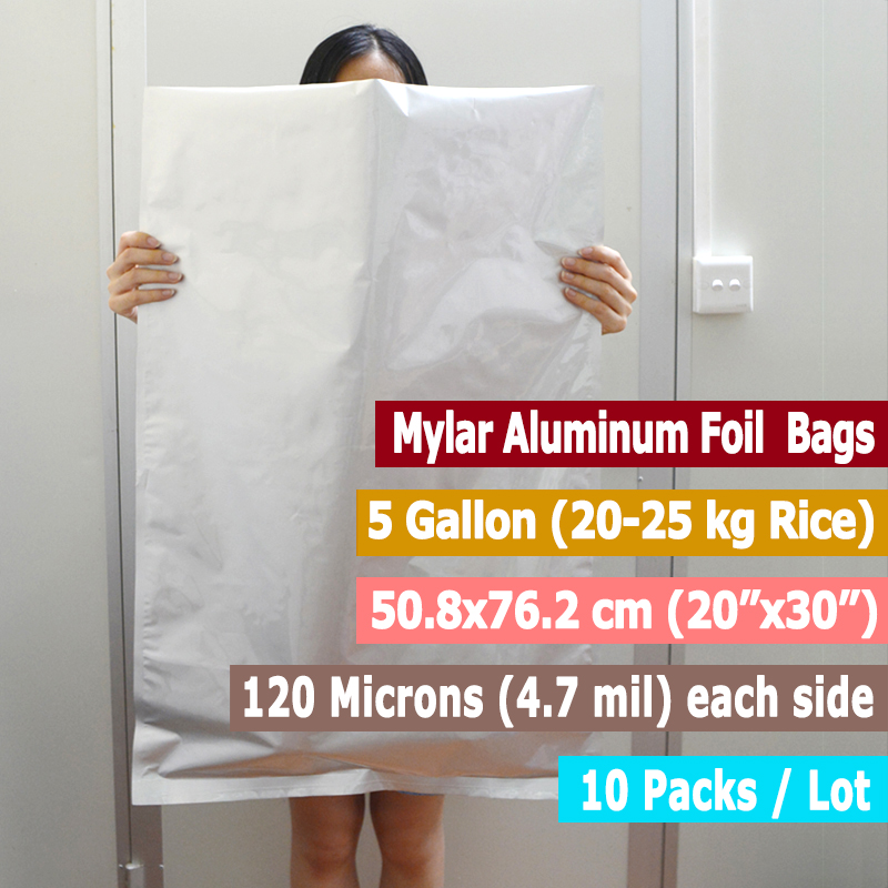 10 Gói 5 Gallon Mylar Túi Viền - đánh giá và giá Food Storage Long Term
