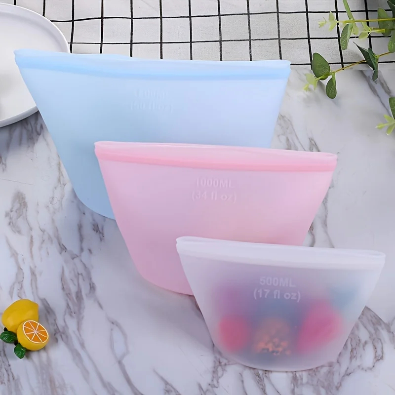 Reusable Silicone Storage Bags - đánh giá và giá Food Storage Silicone Bags