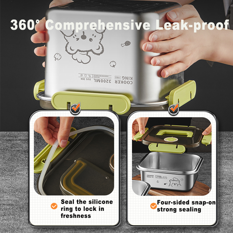 COOKER KING 420ml-6200ml Large - đánh giá và giá Stainless Lunch Box