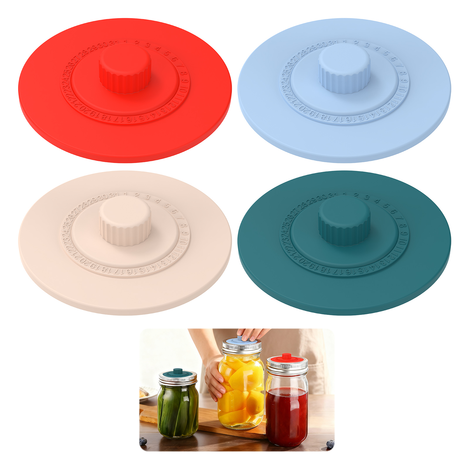 4 Pcs Silicone Fermentation Li - đánh giá và giá Mason Jar Wide Mouth
