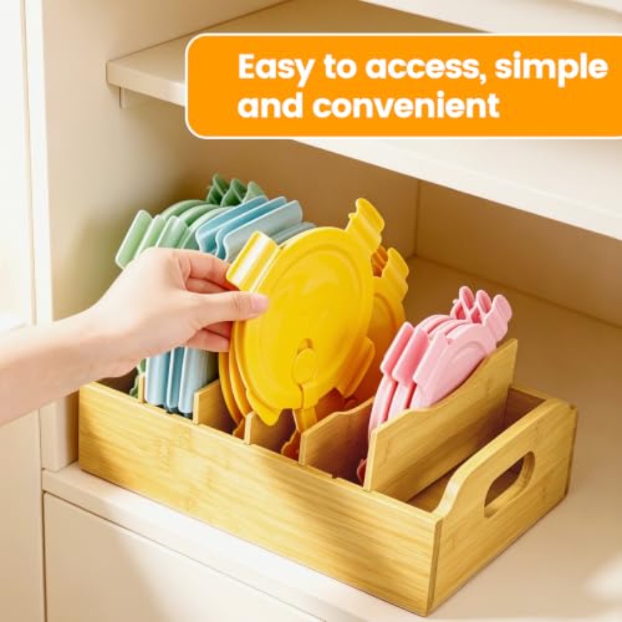 2 Pack Bamboo Lid Organizer, 1 - đánh giá và giá Food Storage Lid