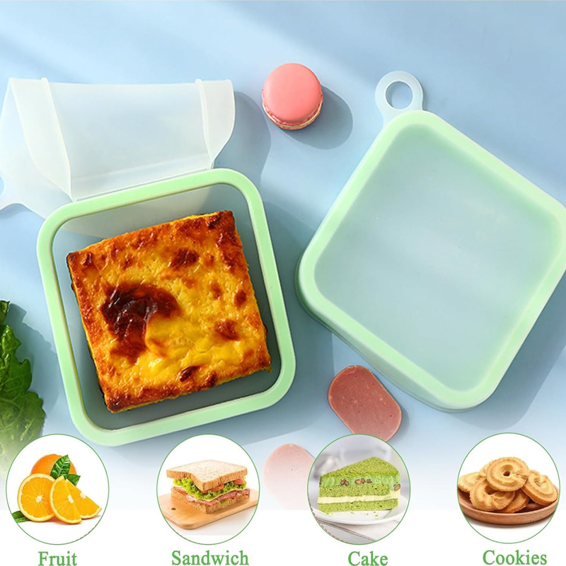 Silicone Sandwich Toast Bento  - đánh giá và giá Food Storage Silicone Bags